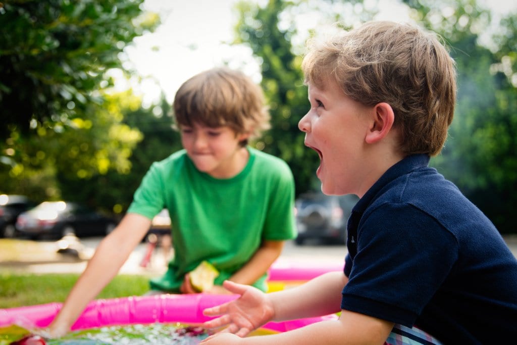 Children playing outside together